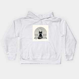 BLACK CAT MOON Kids Hoodie